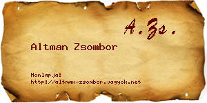Altman Zsombor névjegykártya