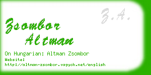 zsombor altman business card